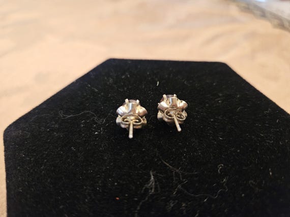 Sterling Silver and Ruby Stud Earrings - image 2