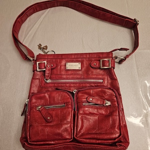 Vintage Red Leather Nine West Crossbody