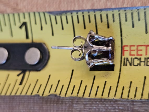 Sterling Silver and Ruby Stud Earrings - image 5