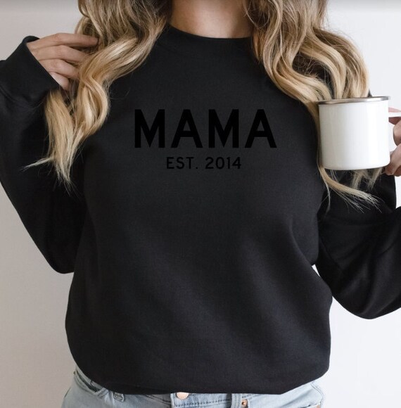 Cheekyandbubby Black on Black Mama Sweatshirt, Oversized Mama Sweatshirt, Trendy Mama Sweatshirt, Women's Mama Shirt, Black Mama Sweatshirt, Mom Sweatshirt