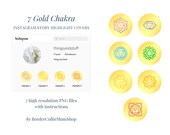 7 Gold Chakra Instagram Story Highlight Cover Icons – Digital Download
