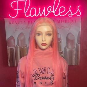 Pink human hair wig