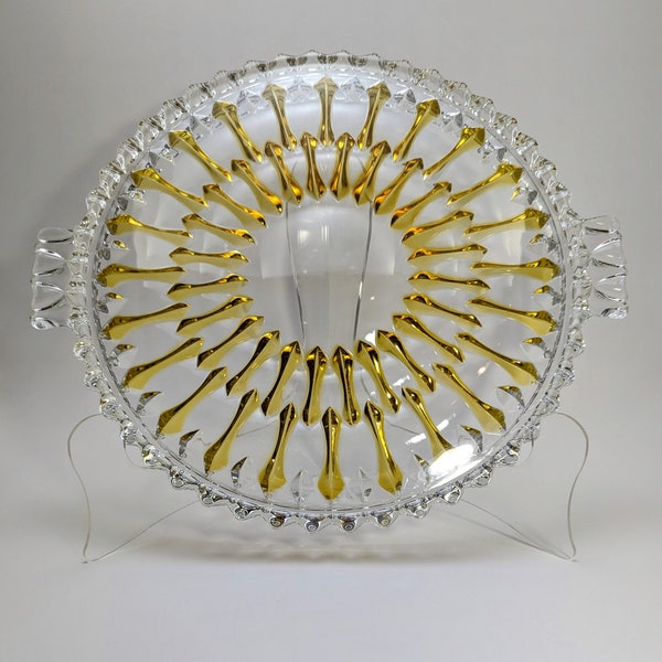 Mid Century Walther Kristallglas Crystal Cake Platter & Cake Plate