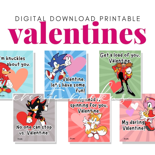 Sonic Valentine Cards - Etsy