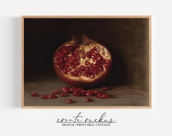Vintage Pomegranate Painting: Kitchen Wall Art (Downloadable Printable)