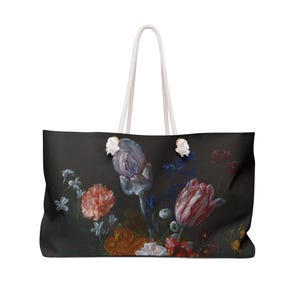 Vintage Floral Weekender Bag, Holdall Travel Bag for Her - Overnight Bag, Duffel Bag, Carry On Luggage, Weekender Tote, Travel Duffle
