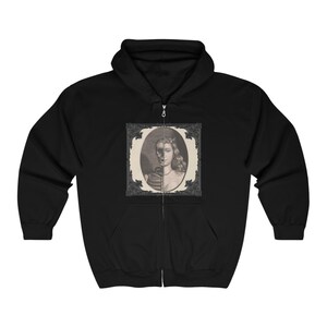 Halloween Vintage Art Hoodie Halloqueen Unisex Heavy Blend™ Full Zip Hooded Sweatshirt