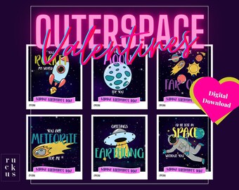 Outer Space Printable Valentines | outer space cards | Instant download | Classroom Valentines | Out of this world valentines