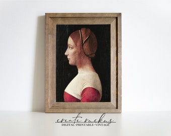 1490 Portrait of a Woman: Vintage Academia Art (Digital Download)