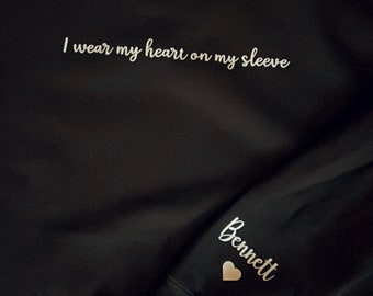 Personalized Heart on Sleeve Sweatshirt