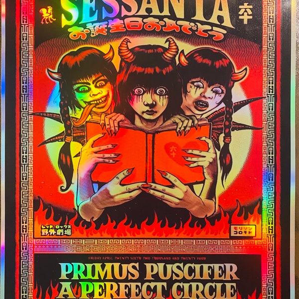 Sessanta Red Rocks Foil Mini Poster Puscifer Primus A Perfect Circle