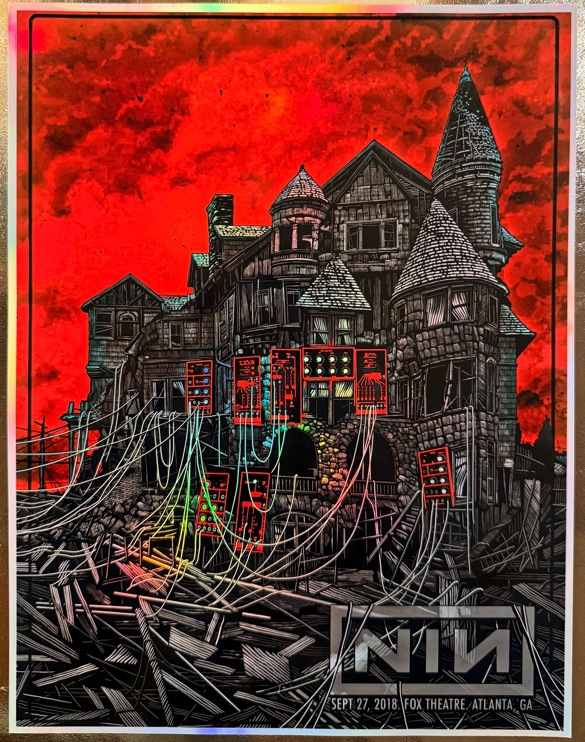 Nine Inch Nails Atlanta Ga Mini Foil Poster September 27TH 2018