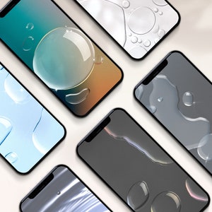 6 Realistic Water droplet Phone Wallpapers | Instant Download | iPhone Background | Phone Background | iPhone Wallpaper