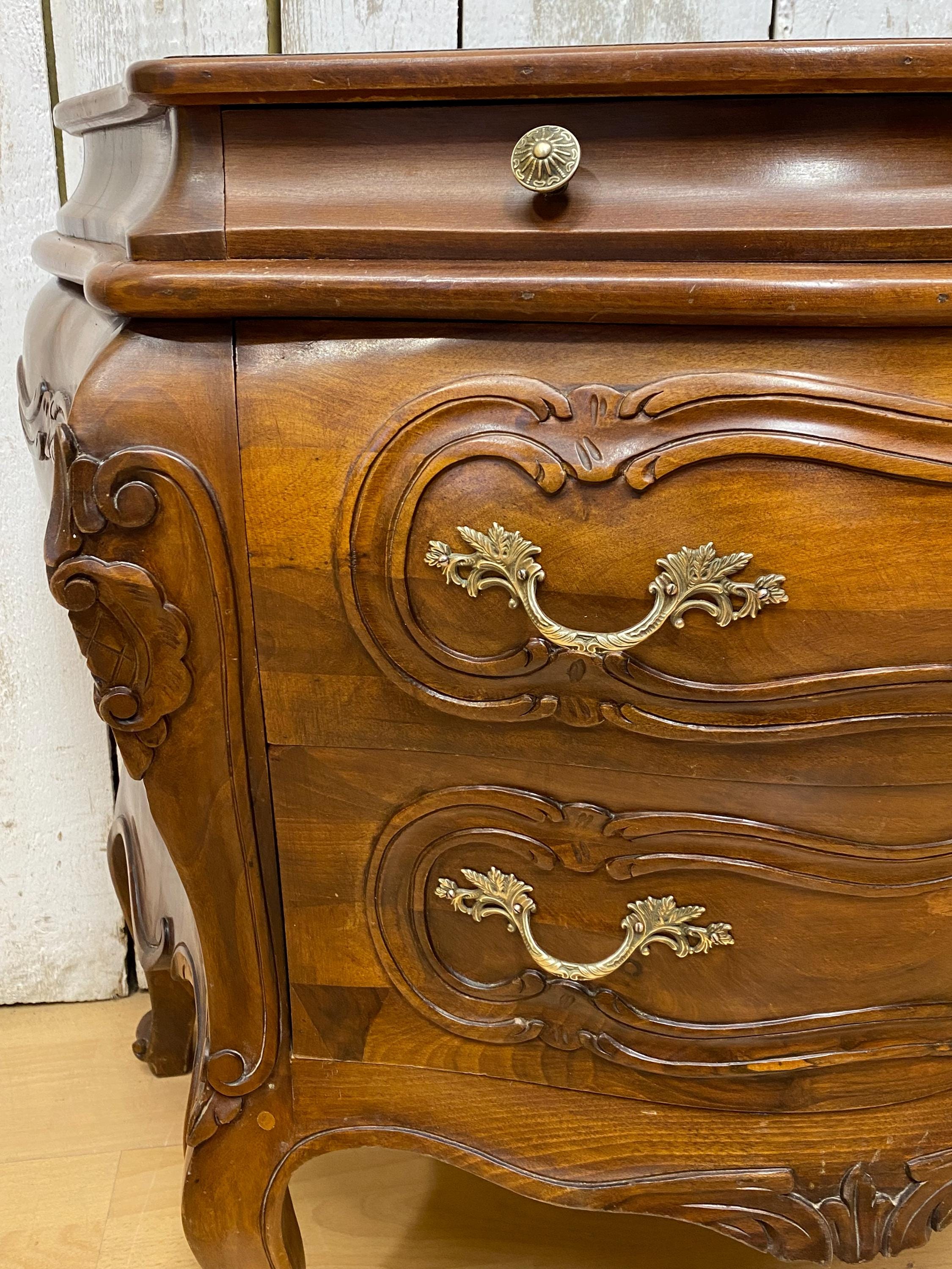 Commode Set Handle Antique Louis XV Galbé Commode in Walnut Wood With Bronze Handles ...