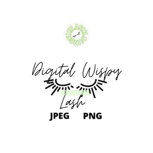 Wispy Lashes Eyelash PNG JPEG Graphic Template for Lash Artist Esthetician Beauty