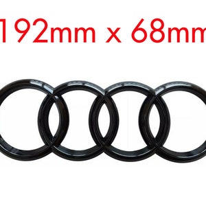 Audi Front Rings Badge Logo Gloss Black Emblem - Genuine Audi