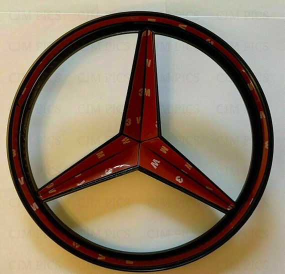 Logo Emblem Mercedes Star 3 Point Gloss Black Star Emblem Badge