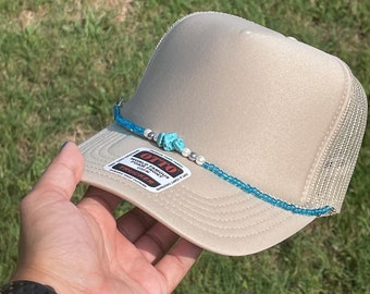 Turquoise Western Beaded Trucker Hat Chain