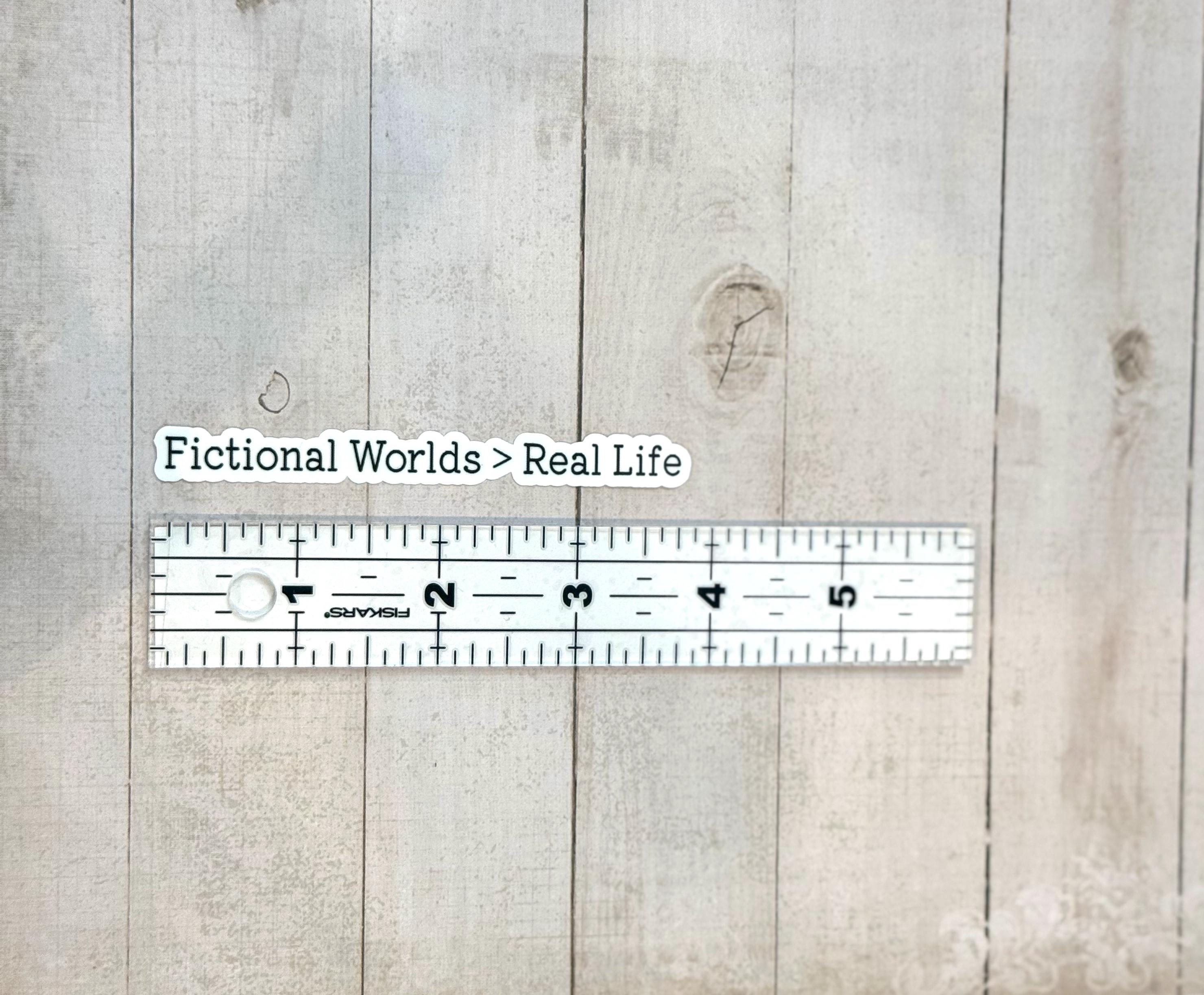 Real Life Sticker Fictional Worlds > Real Life Sticker | Bookish Quote Sticker | Laptop ...