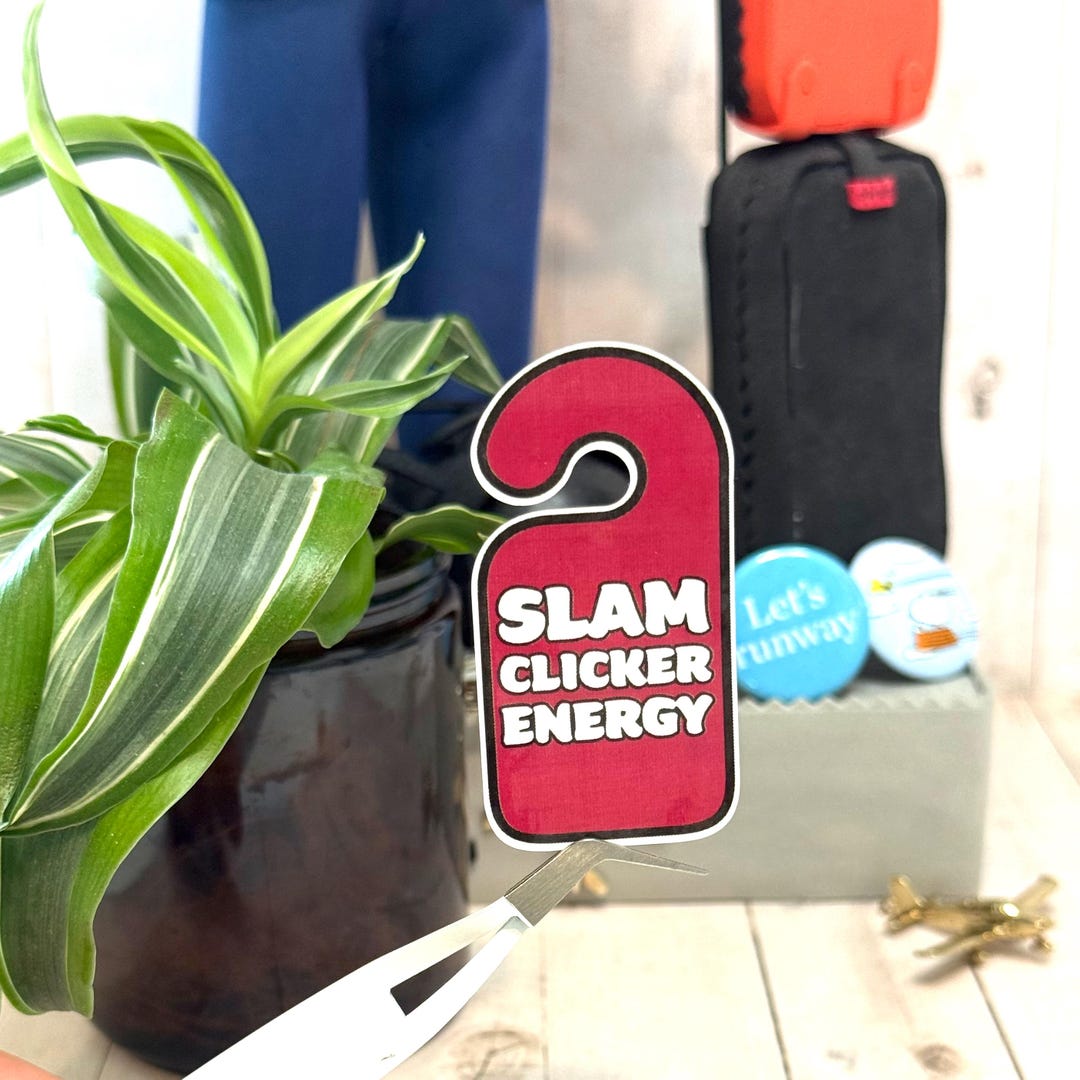 Slam Clicker Energy Flight Attendant Sticker | Travel Quote Vinyl ...