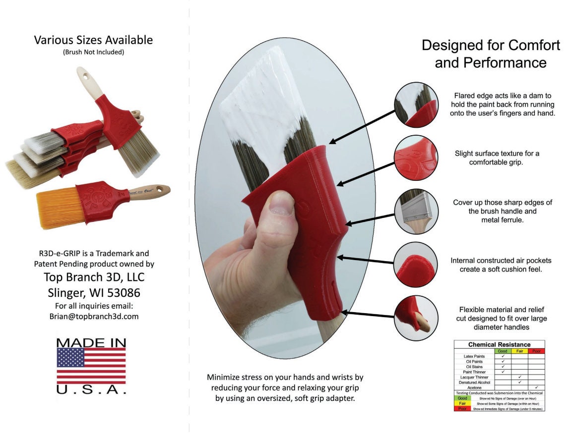 Paint Brush Grip Cover R3degrip ready Grip Durable Brush Etsy