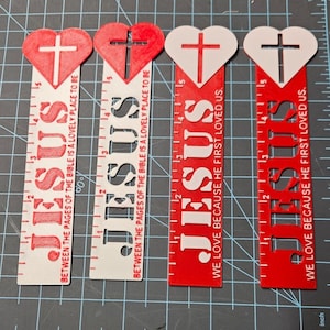 Religious Bookmarks (Set3 of 3) -Jesus -2 color 3d print -Multiple STL files - Easter gifts -Christian -Cross-Stencil -Ruler -For Kids
