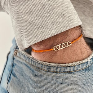Pulsera para hombre Million en oro macizo de 14 quilates, pulsera ajustable con dijes para hombre, regalo perfecto para papá, novio, delicada joyería de cuerda de Kabbalah