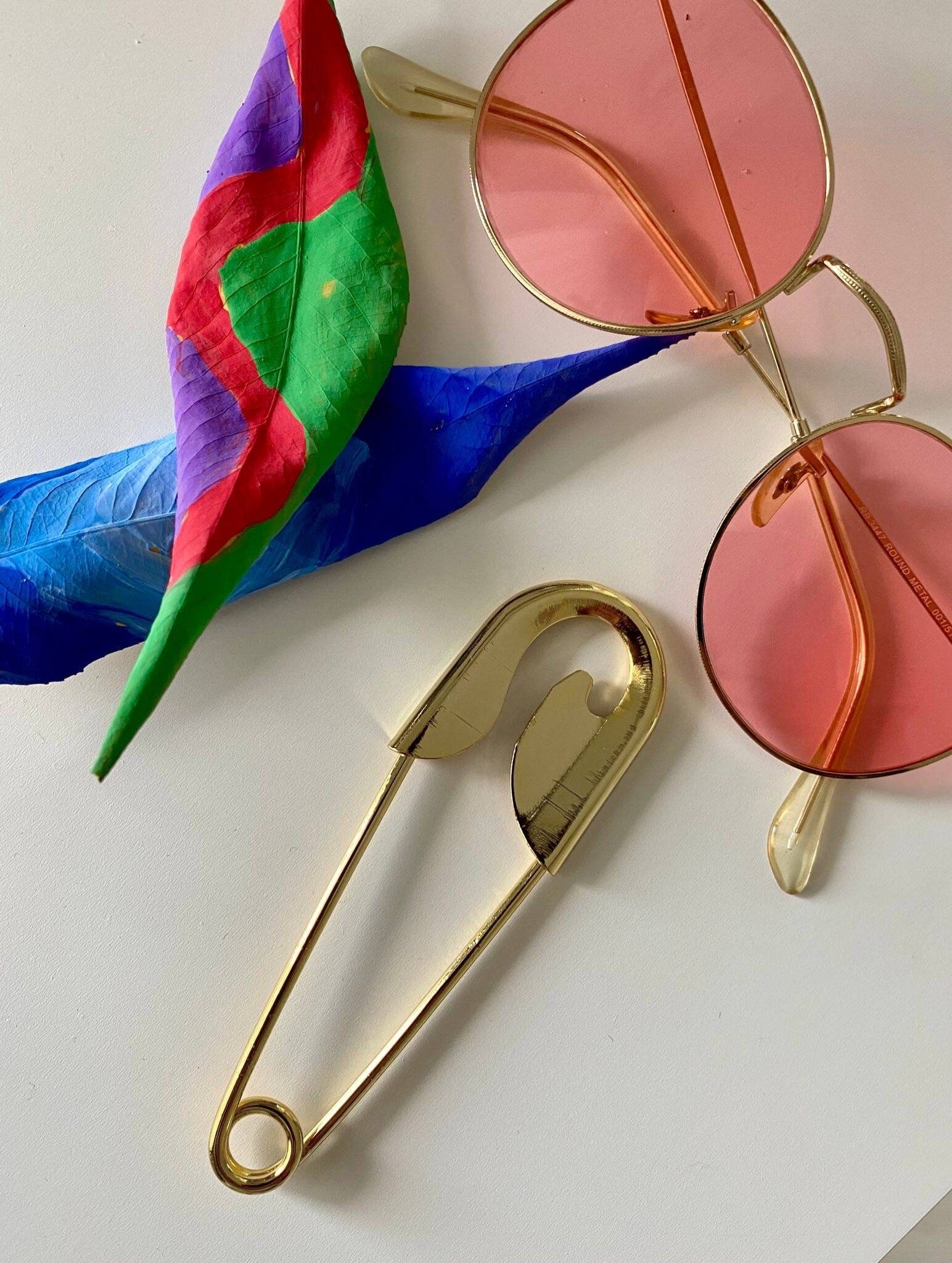 Large Safety Pin Safety Pin Brooch Safety Pin Button Etsy