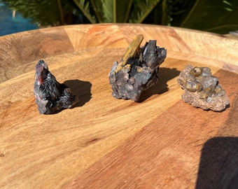 Flower Specular Hematite | Crystal Symbiosis | Yellow Quartz | Yellow Phantom Cluster | Rare Clusters | Collection