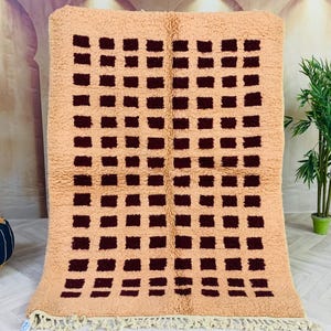 Custom Moroccan rug, Berber rug, Beni Ourain rug, handmade rug,bohemian rug, Berber carpet, wool rug, authentic rug, checkerboard rug,