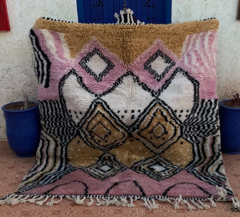 Tapis marocain personnalisé, tapis berbère, tapis Beni Ourain, tapis fait main, tapis bohème, tapis unique, tapis berbère, tapis en laine image 1