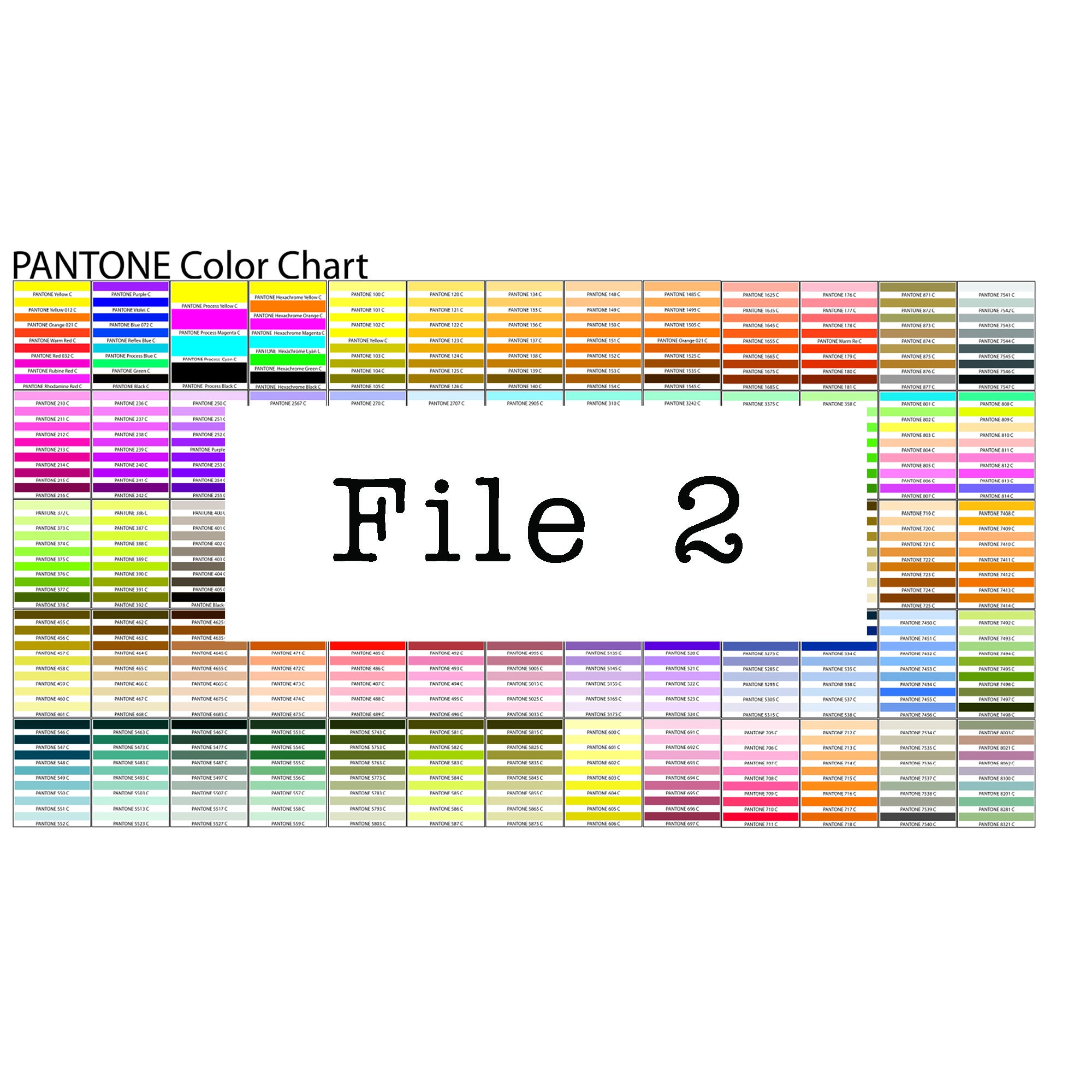 Sublimation Spot Color Charts/digital Download Printable Color - Etsy