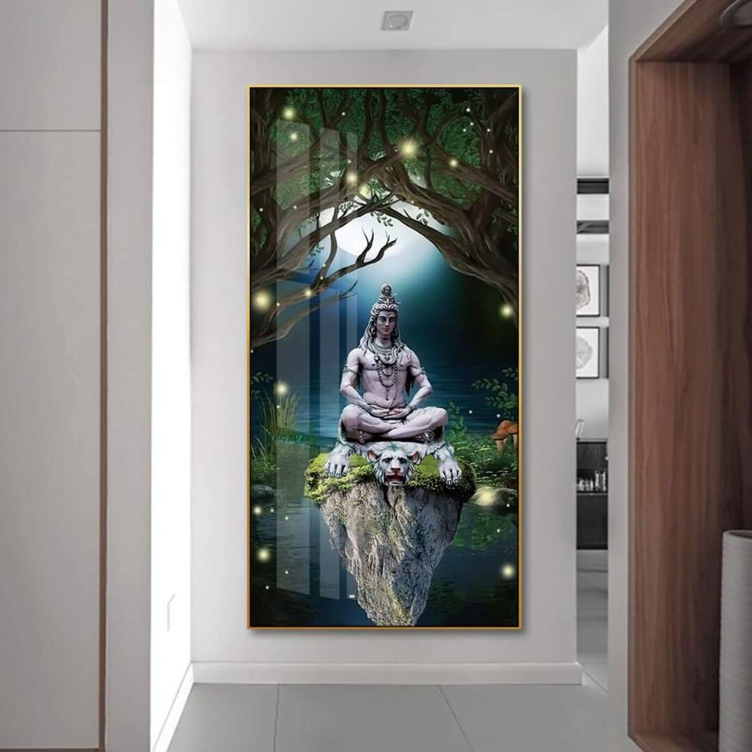Meditating Lord Shiva Crystal Porcelain 5D Wall Art Decor - Etsy