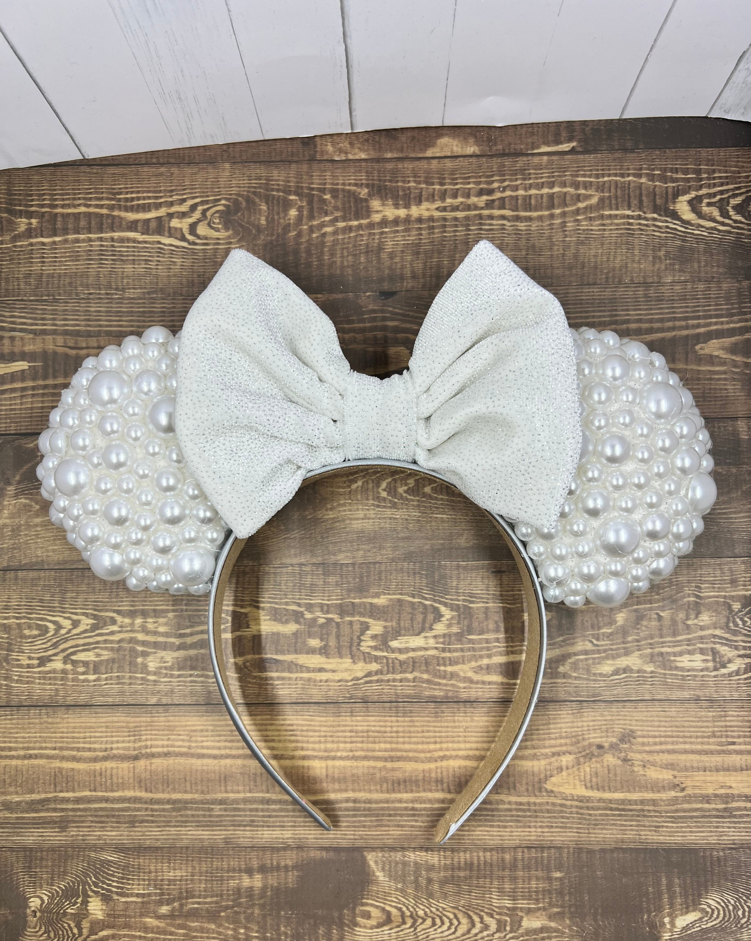 Custom Pearl Minnie Mouse Ears Headband Bridal Minnie Ears - Etsy
