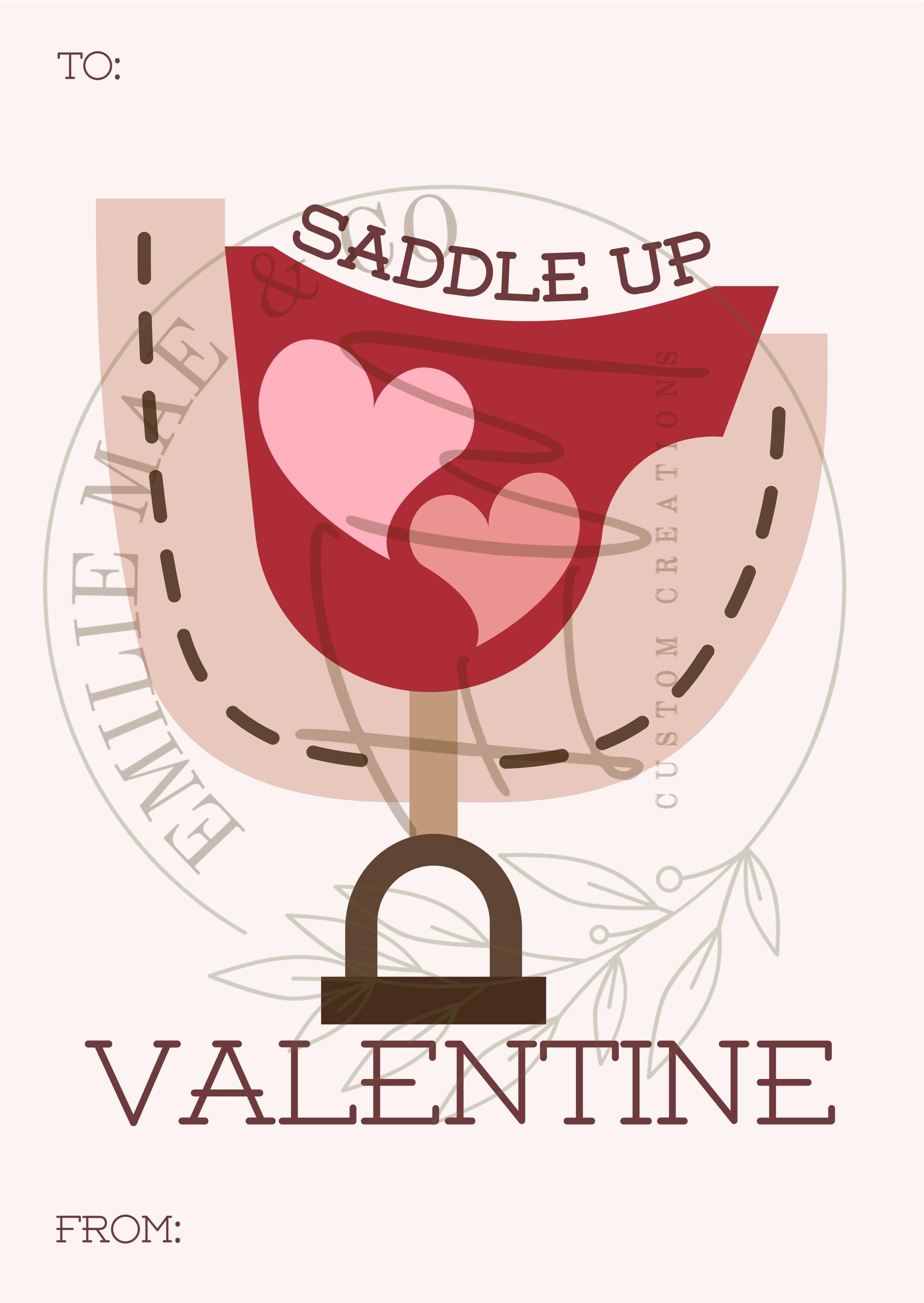 Western Cowboy Valentine’s Day Cards | Digital Printable Set | Instant ...