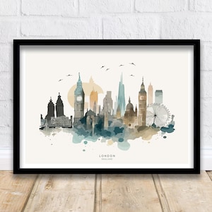 London Skyline Art Print | London Print| London Poster| London Wall Art| London| London Art Print| London Art| London Cityscape