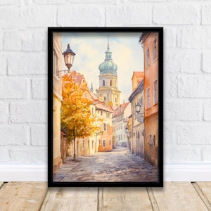 Copenhagen Denmark Travel Poster Print Scandinavian City Wall Art Nyhavn Harbour Decor Gift for Europe Lovers and Nordic Architecture