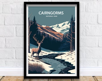 Cairngorms National Park Travel Print | National Park | Scotland | Cairngorms Print | Travel Poster | Scottish Highlands | Cairngorms Poster