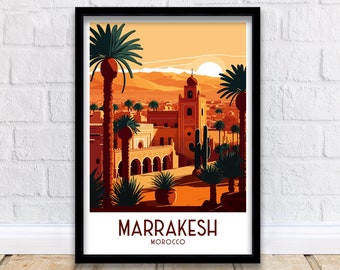 Impresión de viaje a Marrakech / Póster de Marrakech / Impresión de Marruecos / Marruecos / Marrakech / Póster de viaje / Arte mural de Marrakech / Póster de Marruecos