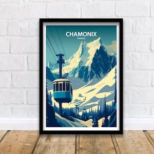 Chamonix Travel Print | Ski Poster | Chamonix Poster | Skiing | Travel Poster | France | Chamonix Print | Ski Print | Ski | Ski Art