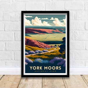 North York Moors Travel Print  | Yorkshire | Travel Poster | Yorkshire Print | National Park Print | North York Moors Art | Yorkshire Poster