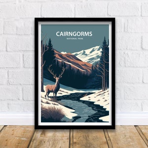 Cairngorms National Park Travel Print | National Park | Scotland | Cairngorms Print | Travel Poster | Scottish Highlands | Cairngorms Poster