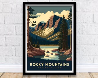 Rocky Mountain National Park Travel Poster | Colorado Wall Art