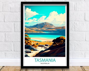 Tasmania Travel Print Tasmania Wall Art Tasmania Home Decor Tasmania Ilustración Tasmania Travel Poster Regalo para los amantes de Tasmania