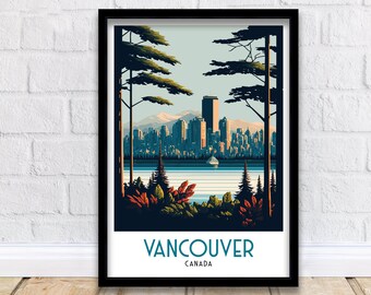 Vancouver Travel Print | Vancouver Print | Travel Poster | Vancouver Wall Art | Vancouver | Travel Print | Canada Print | Canada Poster