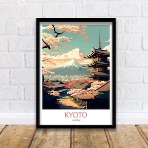 Kyoto Japan Travel Print  Japan Wall Decor Kyoto Poster Japan Travel Prints Kyoto Art Print Kyoto Japan Illustration Kyoto Wall Art Japan