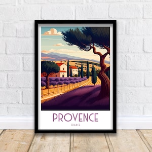 Provence Travel Print   Provence Wall Decor  Provence Poster  France Travel Prints  Provence Art Print  Provence Illustration  Provence Wall