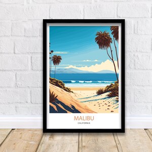 Malibu Travel Print  | Malibu Print | Malibu Poster | Malibu Art Print | Malibu Wall Art | Malibu Art | Malibu Photo | Wall Art | Malibu