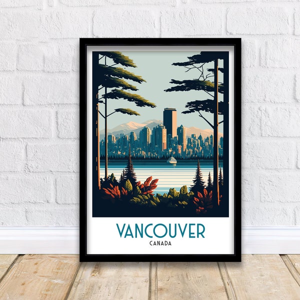 Vancouver Travel Print | Vancouver Print | Travel Poster | Vancouver Wall Art | Vancouver | Travel Print | Canada Print | Canada Poster