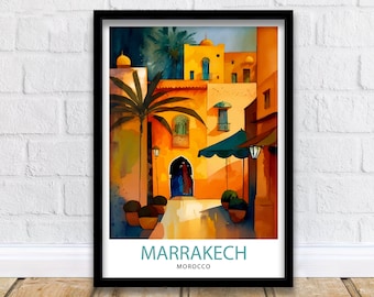 Marrakech Travel Poster | Morocco Wall Art Print